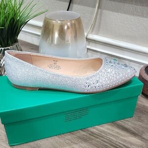 Lauren Lorraine Sparkling Silver Flats,  Sz 8.5, NWT